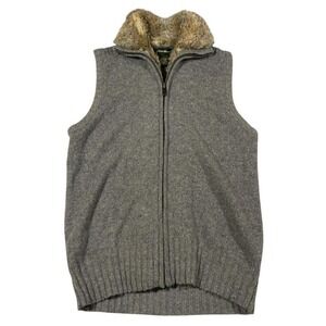 Vintage‎ Eddie Bauer Fur Trim Wool-Alpaca Blend Vest – Size Small